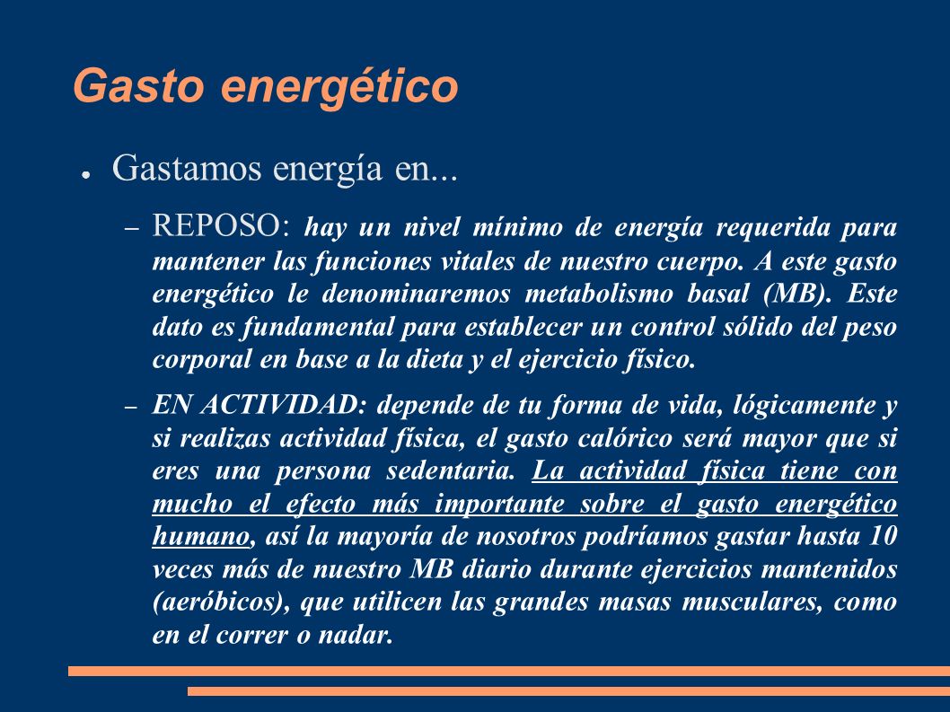 Que es gasto energetico